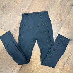 Lululemon “all the right places” crop in grayish blue